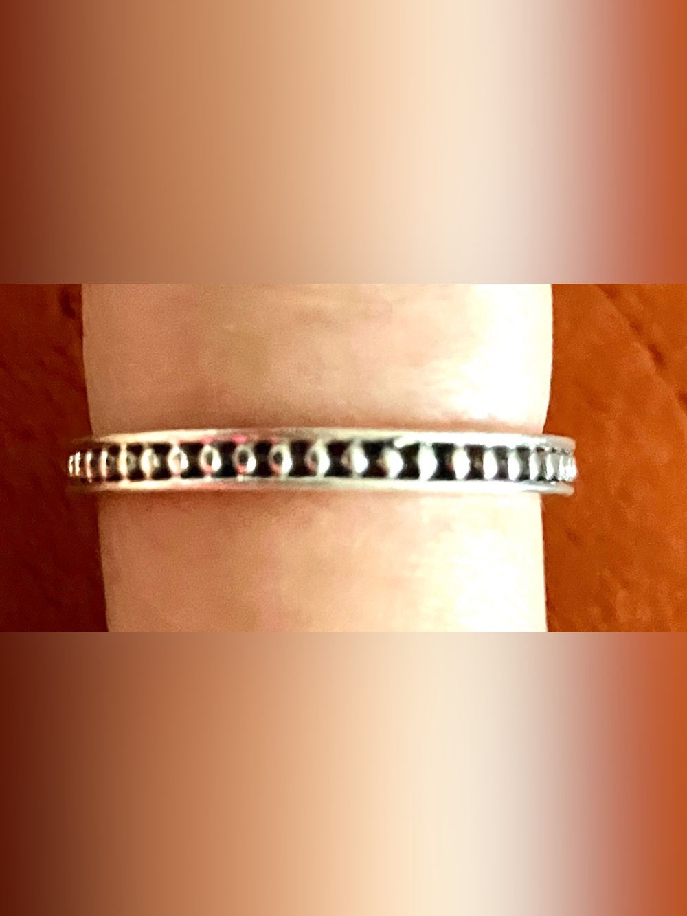 Sterling Silver Black Accented Women's Band